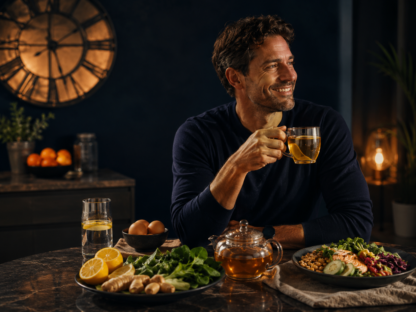 Serious wellness lifestyle image for the MetClock founder story